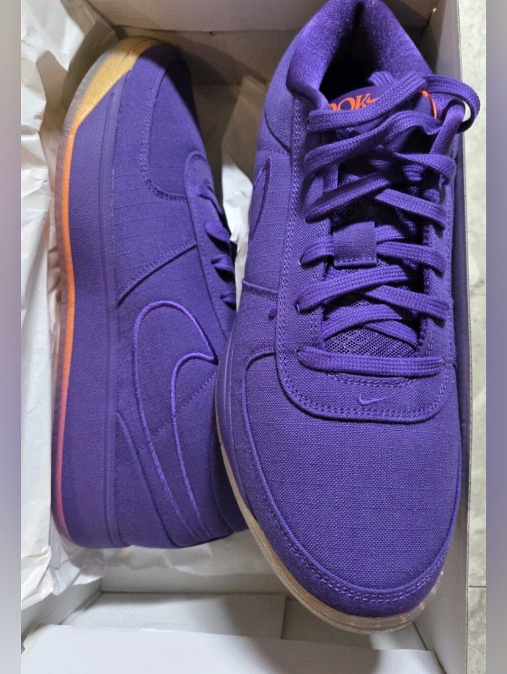 Nike Book 1 Court Purple Sunset Total Orange Nby HJ5351-500 US Men's Size 12 - Picture 9 of 13